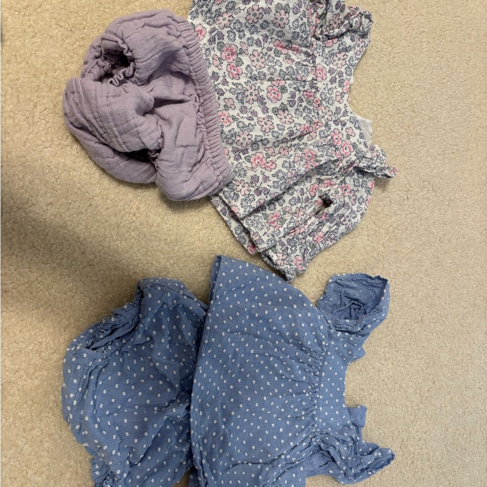 Gap baby Girls Floral & Dot Summer Outfit Set - Lavender, Pink, Blue
